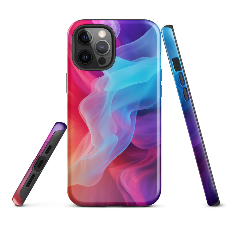Load image into Gallery viewer, Purple Red Blue Smoke iPhone Case Hardshell 3D Wrap Thermal CREATIVETECH