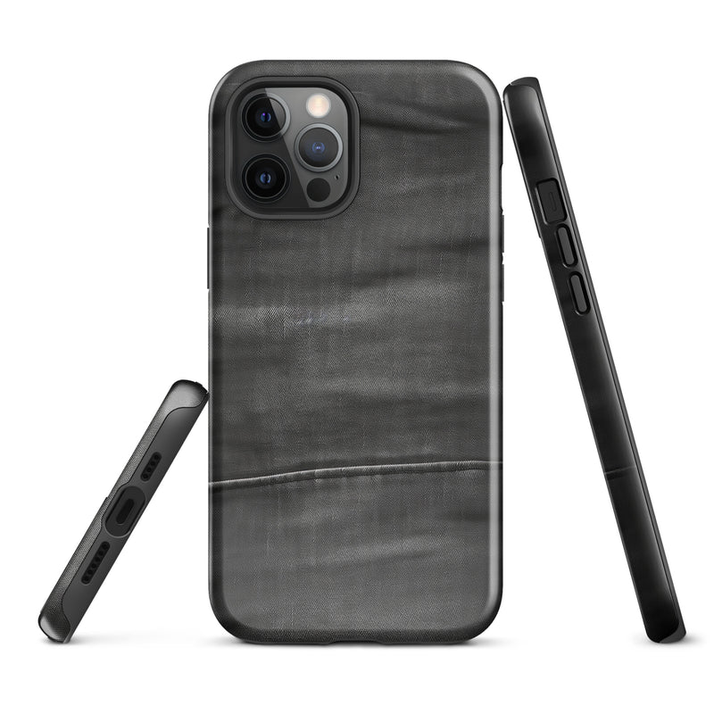Load image into Gallery viewer, Dark Grey Denim Cloth iPhone Case Hardshell 3D Wrap Thermal CREATIVETECH