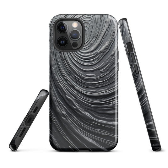 Damascus Steel Metal Swirl Dark Grey iPhone Case Hardshell 3D Wrap Thermal CREATIVETECH