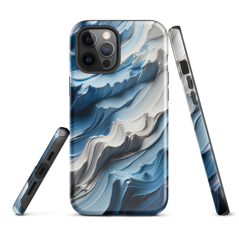Load image into Gallery viewer, Blue White Paint Style Colorful iPhone Case Hardshell 3D Wrap Thermal Double Layer CREATIVETECH