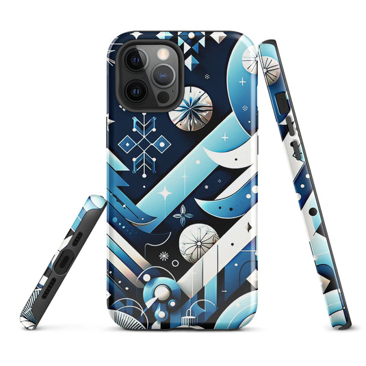 Christmas Vibe Aesthetic Blue White iPhone Case Hardshell 3D Wrap Thermal Double Layer CREATIVETECH