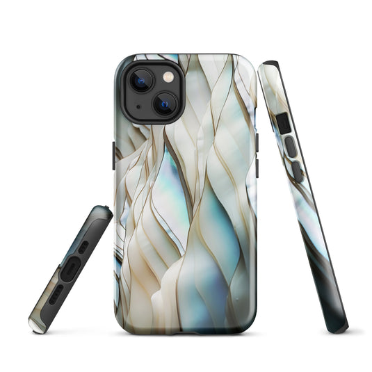 Cream Blue White Pearl iPhone Case Hardshell 3D Wrap Thermal CREATIVETECH