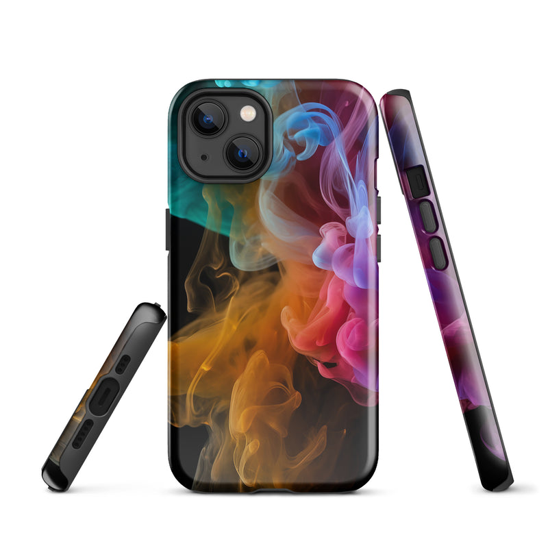 Load image into Gallery viewer, Colorful Dark Yellow Smoke iPhone Case Hardshell 3D Wrap Thermal CREATIVETECH
