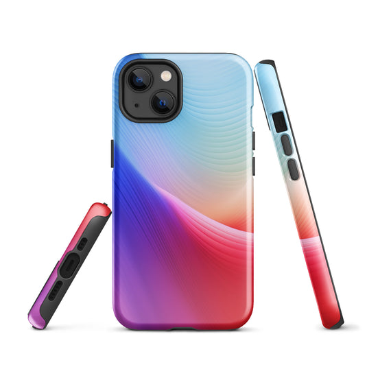 Red Violet Blue Abstract Waves iPhone Case Hardshell 3D Wrap Thermal CREATIVETECH