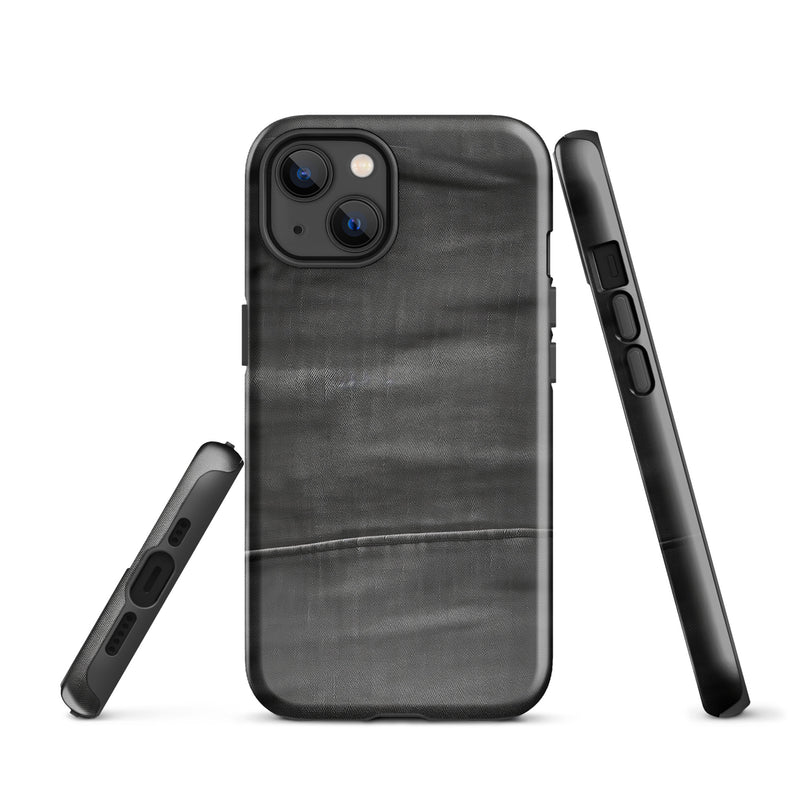 Load image into Gallery viewer, Dark Grey Denim Cloth iPhone Case Hardshell 3D Wrap Thermal CREATIVETECH