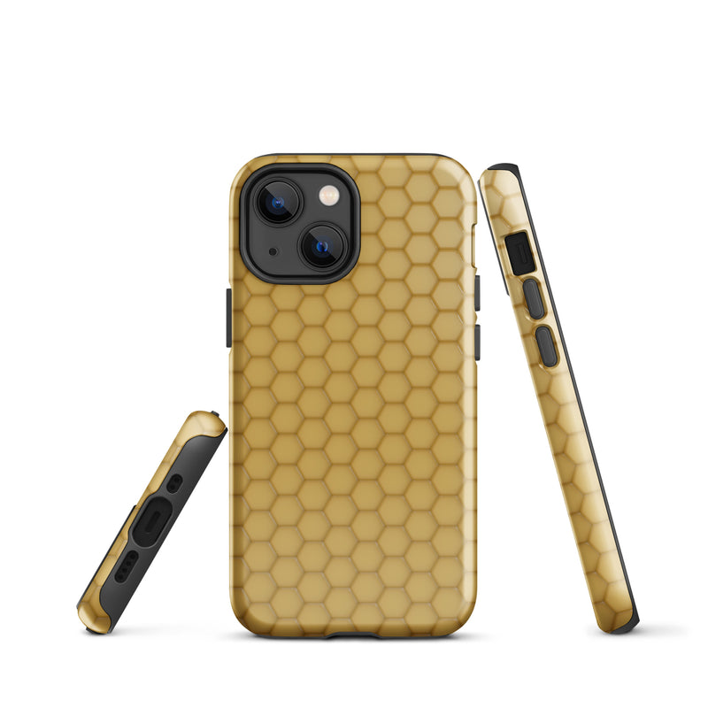 Load image into Gallery viewer, Honeycomb Wax Yellow Brown iPhone Case Hardshell 3D Wrap Thermal CREATIVETECH
