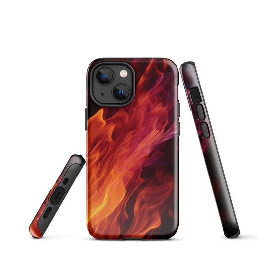Black Yellow Fire iPhone Case Hardshell 3D Wrap Thermal CREATIVETECH