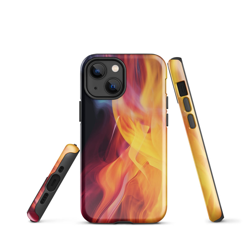 Load image into Gallery viewer, Orange Yellow Fire iPhone Case Hardshell 3D Wrap Thermal CREATIVETECH
