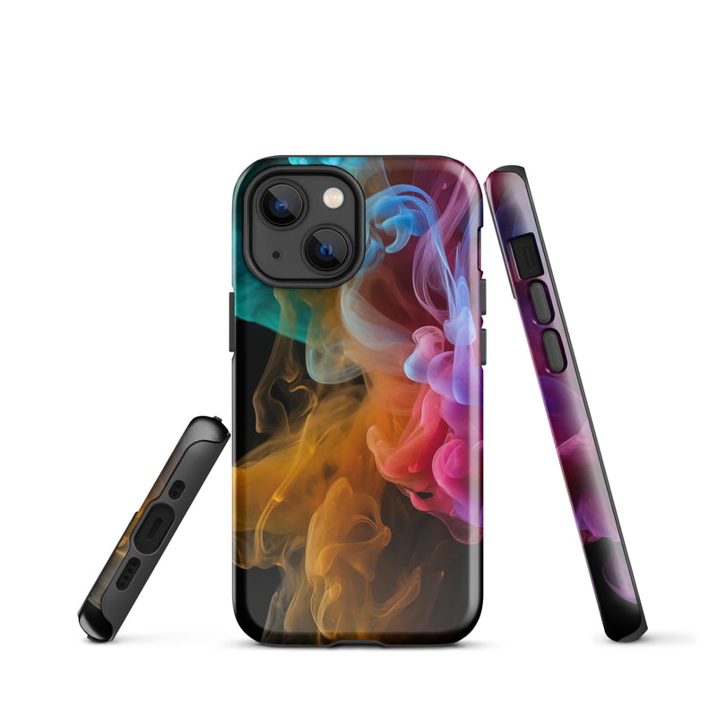 Load image into Gallery viewer, Colorful Dark Yellow Smoke iPhone Case Hardshell 3D Wrap Thermal CREATIVETECH
