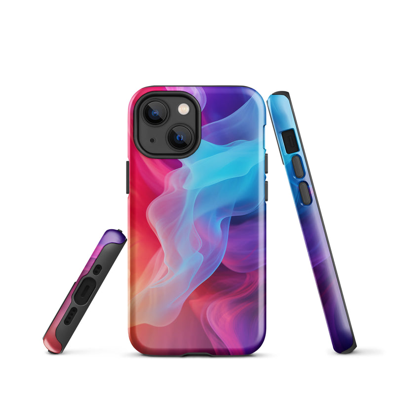 Load image into Gallery viewer, Purple Red Blue Smoke iPhone Case Hardshell 3D Wrap Thermal CREATIVETECH