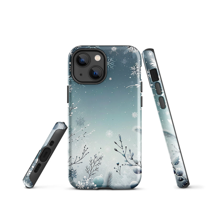 Load image into Gallery viewer, Christmas Vibe Blue White iPhone Case Hardshell 3D Wrap Thermal Double Layer CREATIVETECH