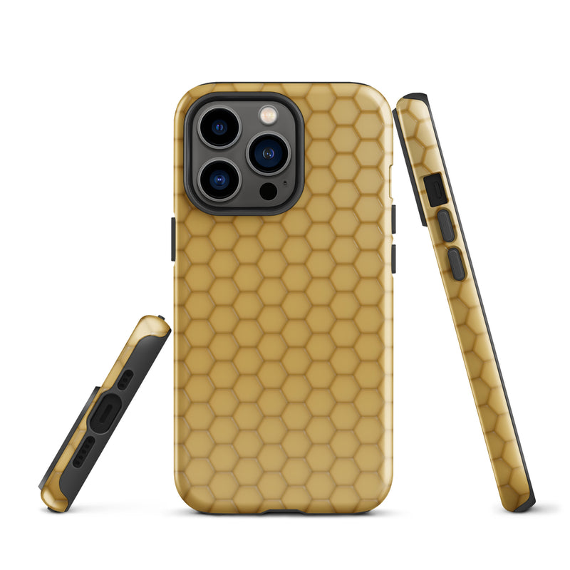 Load image into Gallery viewer, Honeycomb Wax Yellow Brown iPhone Case Hardshell 3D Wrap Thermal CREATIVETECH
