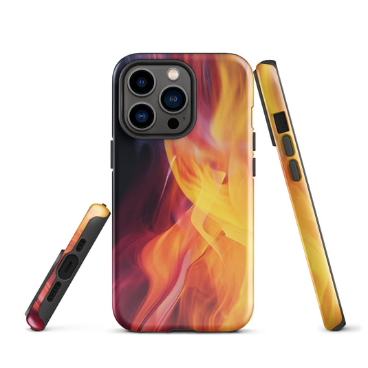 Orange Yellow Fire iPhone Case Hardshell 3D Wrap Thermal CREATIVETECH