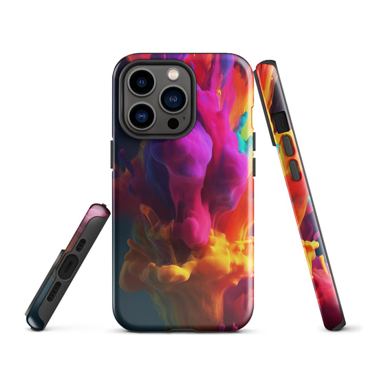 Dark Purple Yellow Paint iPhone Case Hardshell 3D Wrap Thermal CREATIVETECH