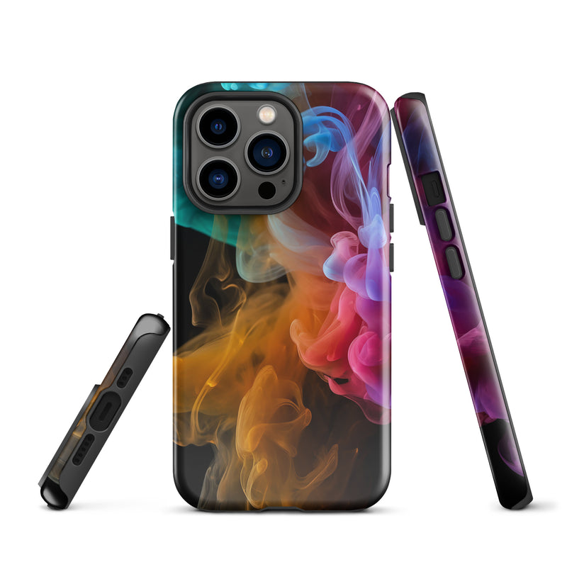 Load image into Gallery viewer, Colorful Dark Yellow Smoke iPhone Case Hardshell 3D Wrap Thermal CREATIVETECH
