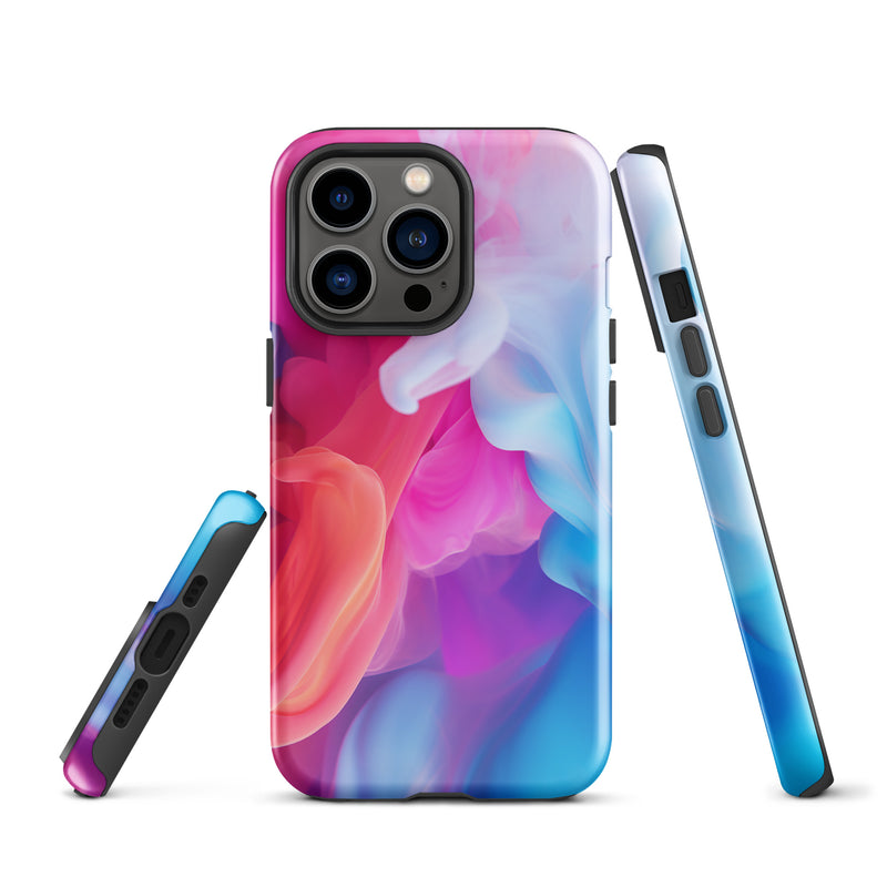 Load image into Gallery viewer, Blue Purple Liquid Paint iPhone Case Hardshell 3D Wrap Thermal CREATIVETECH
