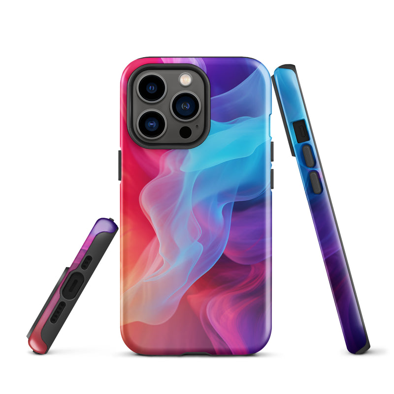 Load image into Gallery viewer, Purple Red Blue Smoke iPhone Case Hardshell 3D Wrap Thermal CREATIVETECH