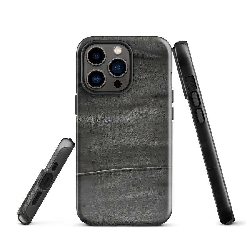 Load image into Gallery viewer, Dark Grey Denim Cloth iPhone Case Hardshell 3D Wrap Thermal CREATIVETECH