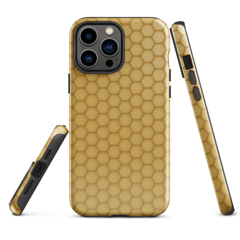 Load image into Gallery viewer, Honeycomb Wax Yellow Brown iPhone Case Hardshell 3D Wrap Thermal CREATIVETECH
