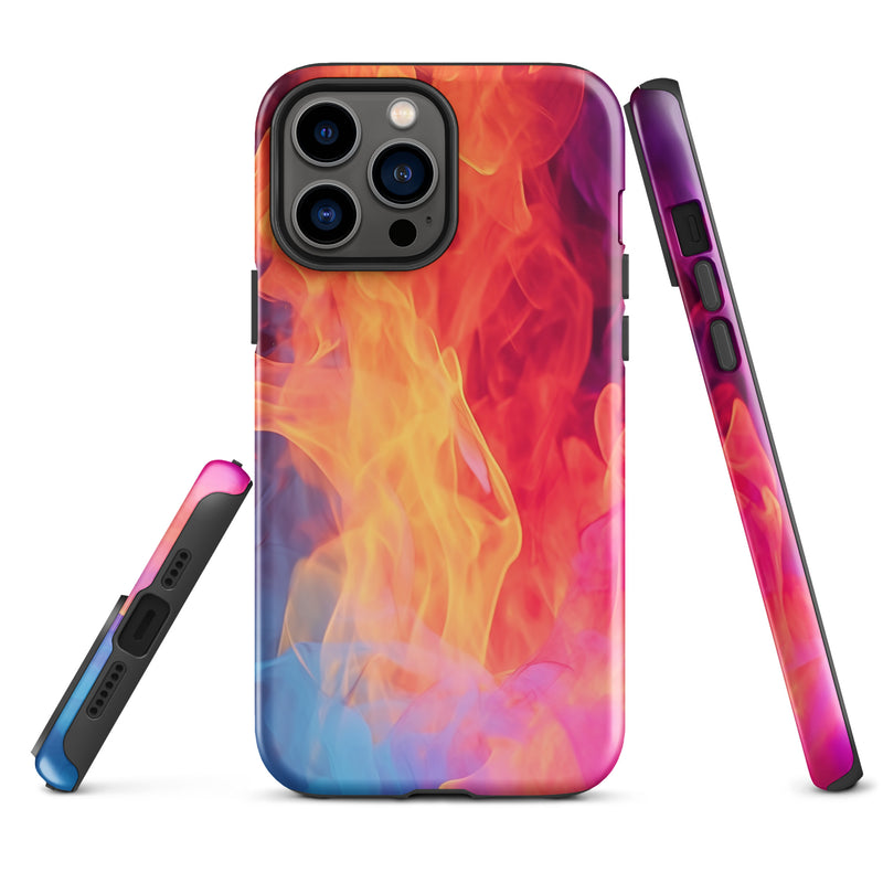 Load image into Gallery viewer, Blue Orange Fire iPhone Case Hardshell 3D Wrap Thermal CREATIVETECH
