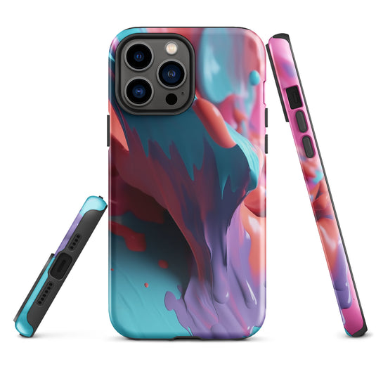 Light Blue Violet Liquid Paint iPhone Case Hardshell 3D Wrap Thermal CREATIVETECH