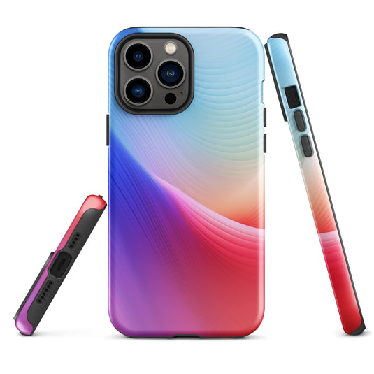 Red Violet Blue Abstract Waves iPhone Case Hardshell 3D Wrap Thermal CREATIVETECH