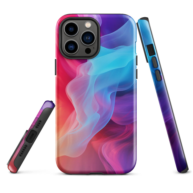 Load image into Gallery viewer, Purple Red Blue Smoke iPhone Case Hardshell 3D Wrap Thermal CREATIVETECH