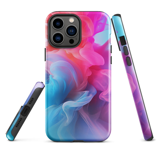 Pink Blue Smoke iPhone Case Hardshell 3D Wrap Thermal CREATIVETECH