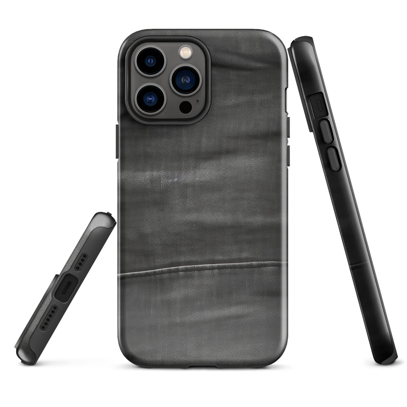 Load image into Gallery viewer, Dark Grey Denim Cloth iPhone Case Hardshell 3D Wrap Thermal CREATIVETECH