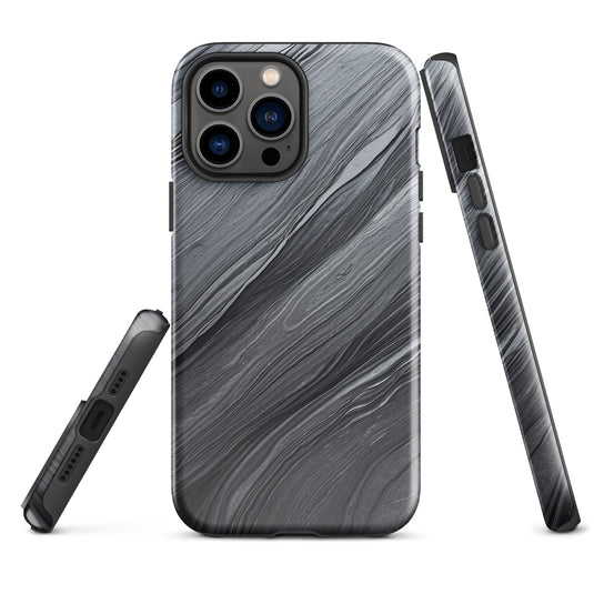 Damascus Steel iPhone Case Hardshell 3D Wrap Thermal Dark Grey Metal CREATIVETECH