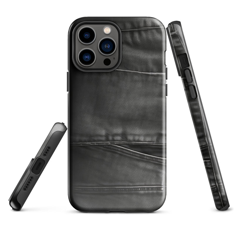 Load image into Gallery viewer, Dark Grey Denim Pocket iPhone Case Hardshell 3D Wrap Thermal CREATIVETECH
