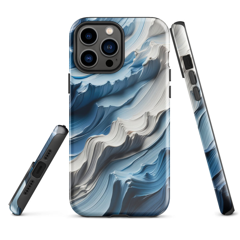 Load image into Gallery viewer, Blue White Paint Style Colorful iPhone Case Hardshell 3D Wrap Thermal Double Layer CREATIVETECH