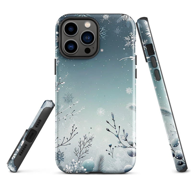 Load image into Gallery viewer, Christmas Vibe Blue White iPhone Case Hardshell 3D Wrap Thermal Double Layer CREATIVETECH
