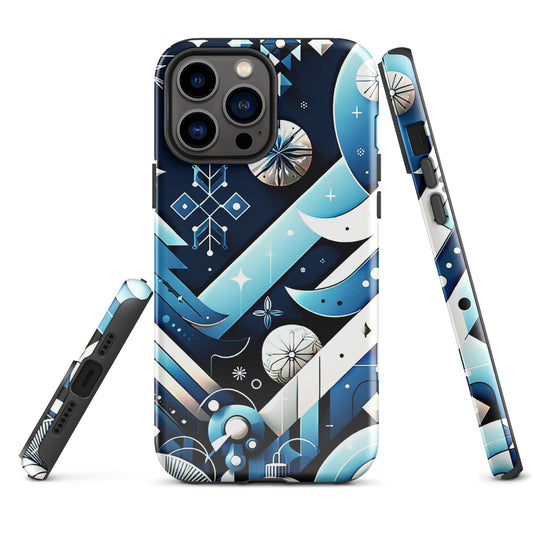 Christmas Vibe Aesthetic Blue White iPhone Case Hardshell 3D Wrap Thermal Double Layer CREATIVETECH