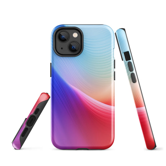 Red Violet Blue Abstract Waves iPhone Case Hardshell 3D Wrap Thermal CREATIVETECH