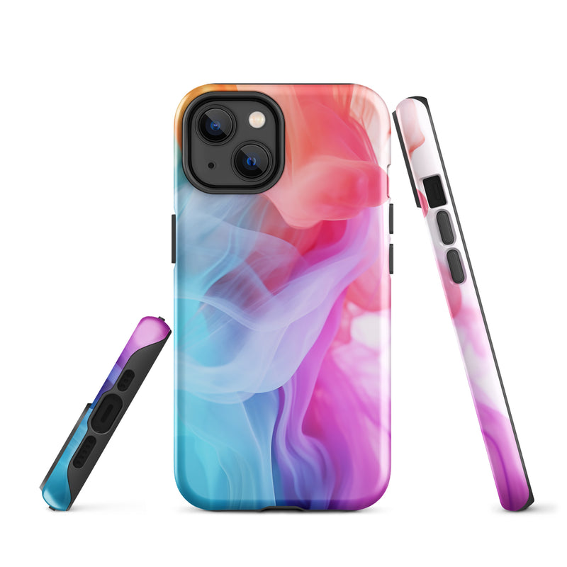 Load image into Gallery viewer, Blue Purple Smoke iPhone Case Hardshell 3D Wrap Thermal CREATIVETECH
