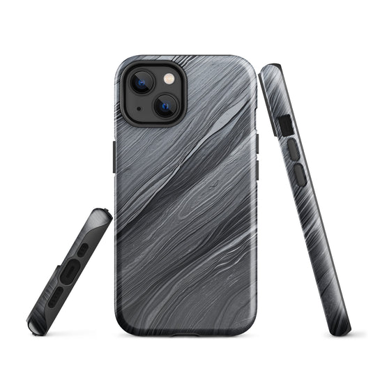 Damascus Steel iPhone Case Hardshell 3D Wrap Thermal Dark Grey Metal CREATIVETECH
