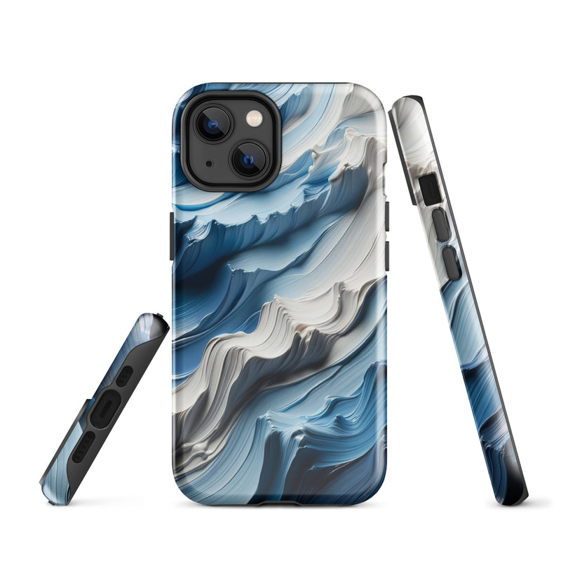 Load image into Gallery viewer, Blue White Paint Style Colorful iPhone Case Hardshell 3D Wrap Thermal Double Layer CREATIVETECH
