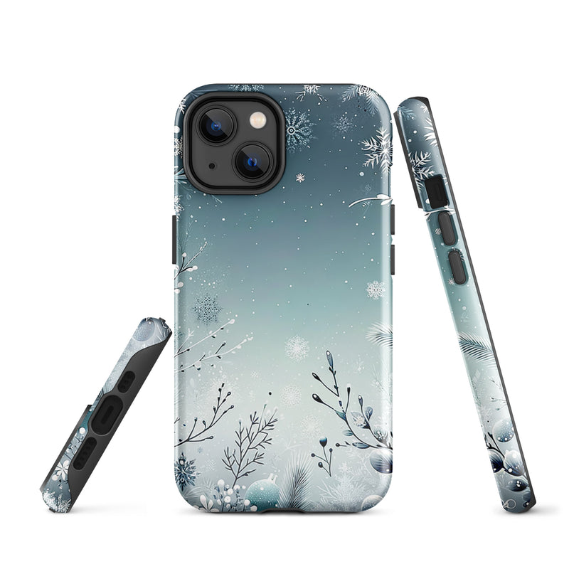 Load image into Gallery viewer, Christmas Vibe Blue White iPhone Case Hardshell 3D Wrap Thermal Double Layer CREATIVETECH