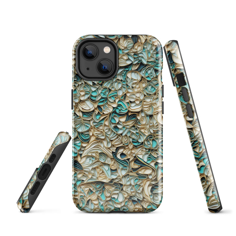 Load image into Gallery viewer, Aesthetic Golden Green  iPhone Case Hardshell 3D Wrap Thermal Double Layer