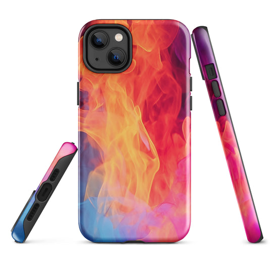 Blue Orange Fire iPhone Case Hardshell 3D Wrap Thermal CREATIVETECH