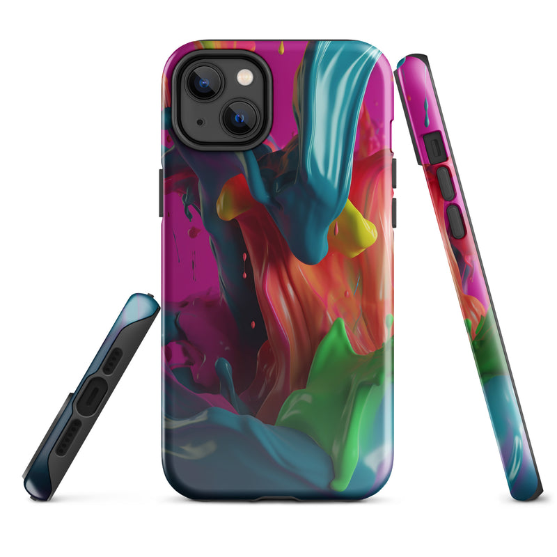 Load image into Gallery viewer, Colorful Paint iPhone Case Hardshell 3D Wrap Thermal CREATIVETECH
