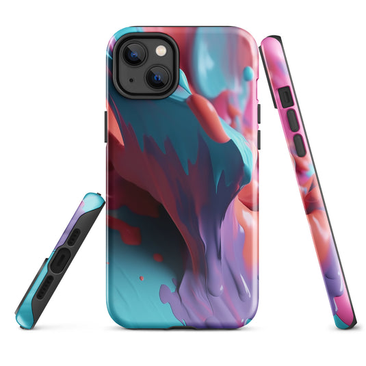 Light Blue Violet Liquid Paint iPhone Case Hardshell 3D Wrap Thermal CREATIVETECH