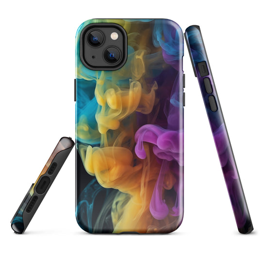Yellow Purple Blue Smoke iPhone Case Hardshell 3D Wrap Thermal CREATIVETECH