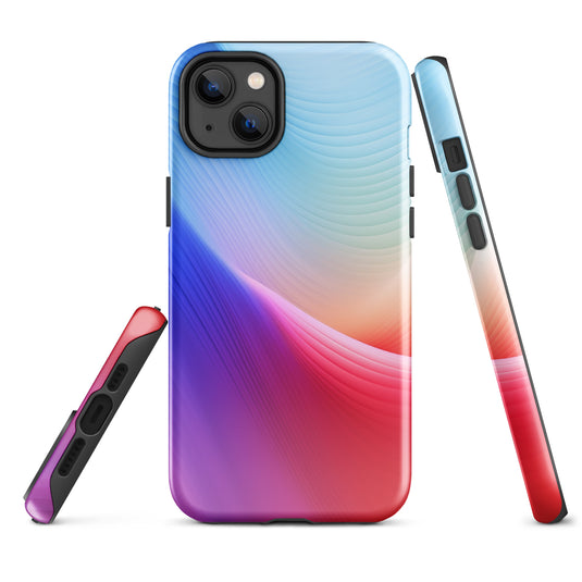 Red Violet Blue Abstract Waves iPhone Case Hardshell 3D Wrap Thermal CREATIVETECH