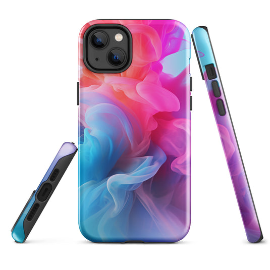 Pink Blue Smoke iPhone Case Hardshell 3D Wrap Thermal CREATIVETECH