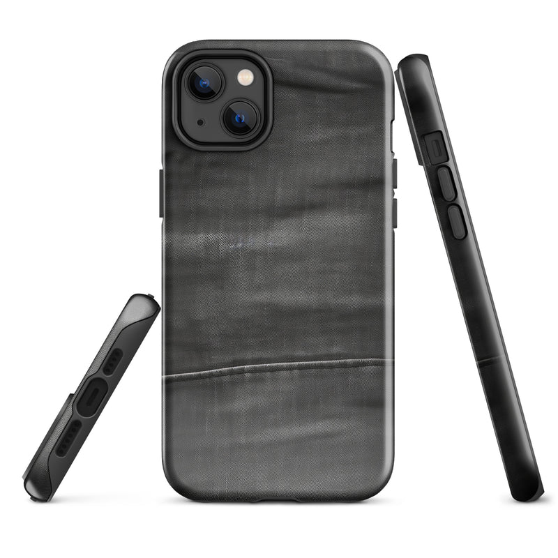 Load image into Gallery viewer, Dark Grey Denim Cloth iPhone Case Hardshell 3D Wrap Thermal CREATIVETECH