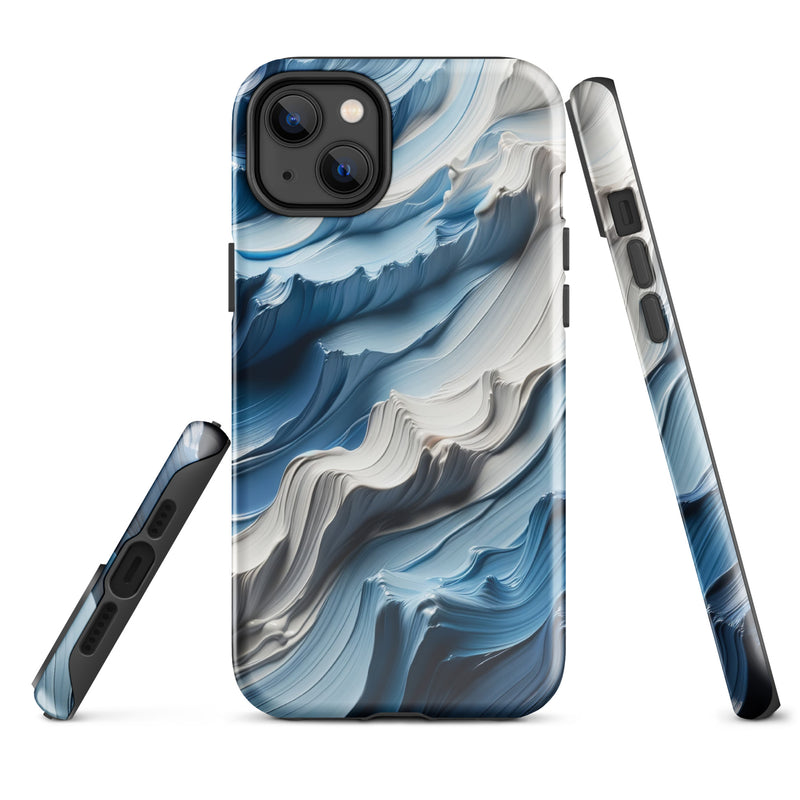 Load image into Gallery viewer, Blue White Paint Style Colorful iPhone Case Hardshell 3D Wrap Thermal Double Layer CREATIVETECH