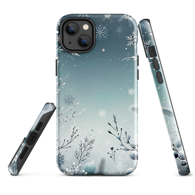 Load image into Gallery viewer, Christmas Vibe Blue White iPhone Case Hardshell 3D Wrap Thermal Double Layer CREATIVETECH