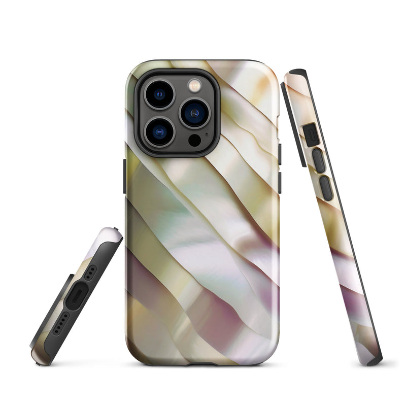 Load image into Gallery viewer, Soft Yellow Pink Pearl iPhone Case Hardshell 3D Wrap Thermal CREATIVETECH